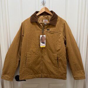 Wrangler Men's Canvas Workwear Jacket Size S Brown Quilted Lining For Warmth